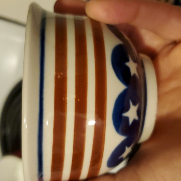 Polish Pottery Americana Stars And Stripes Teacup and Saucer - Picture 6 of 7